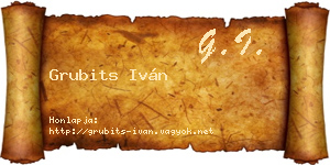 Grubits Iván névjegykártya